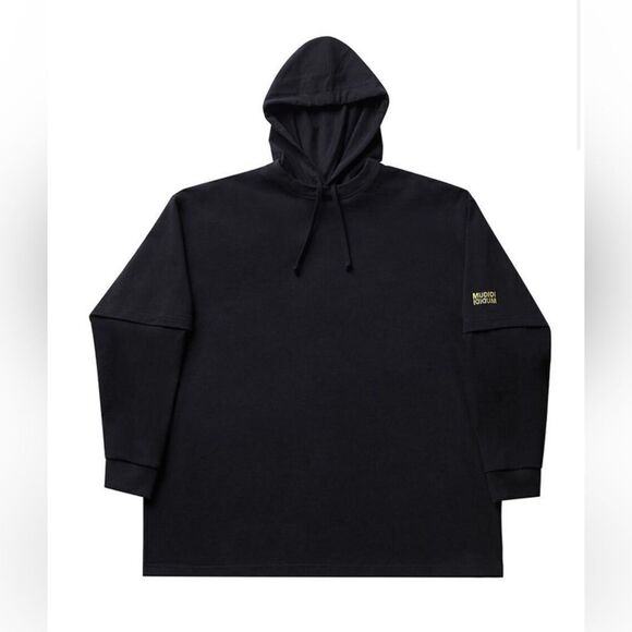 MUDIDI Free Black Men’s Layered Hoodie Sweatshirt - Picture 1 of 9